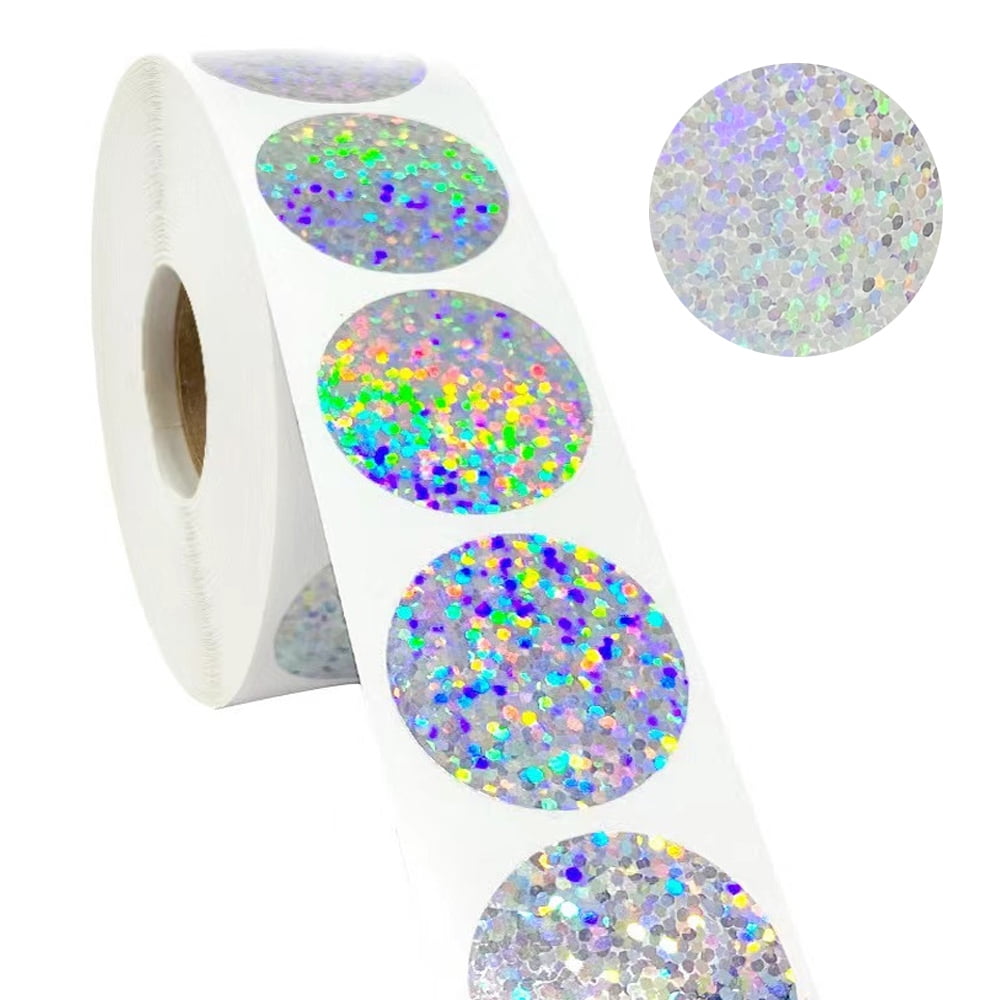 1200 Pcs Glitter Heart Stickers Roll - 1 Inch Self-Adhesive Foil Stickers, 8 Colors For Valentine's, Rewards, Crafts