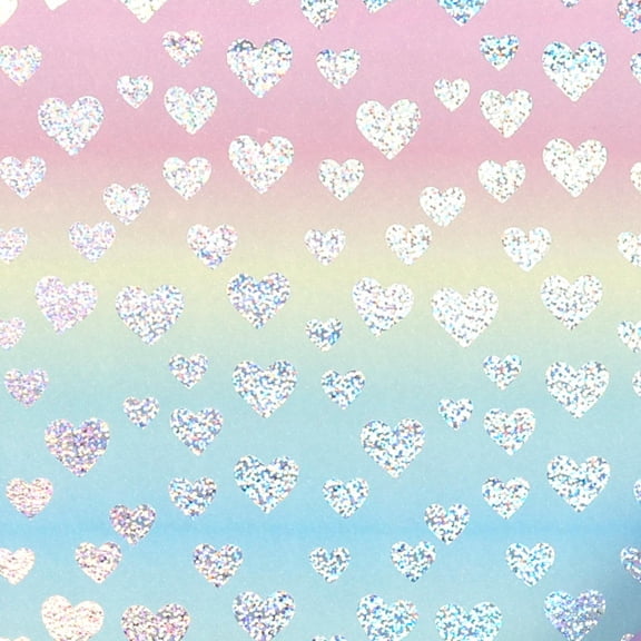Holographic Glitter Wrapping Paper Roll 43cm x 3m - 4 Romantic Patterns Hearts Love Roses Stripes Shimmery Pastel Pink Blue Gift Wrap for Valentine’s Day Birthdays Wedding Party Decor