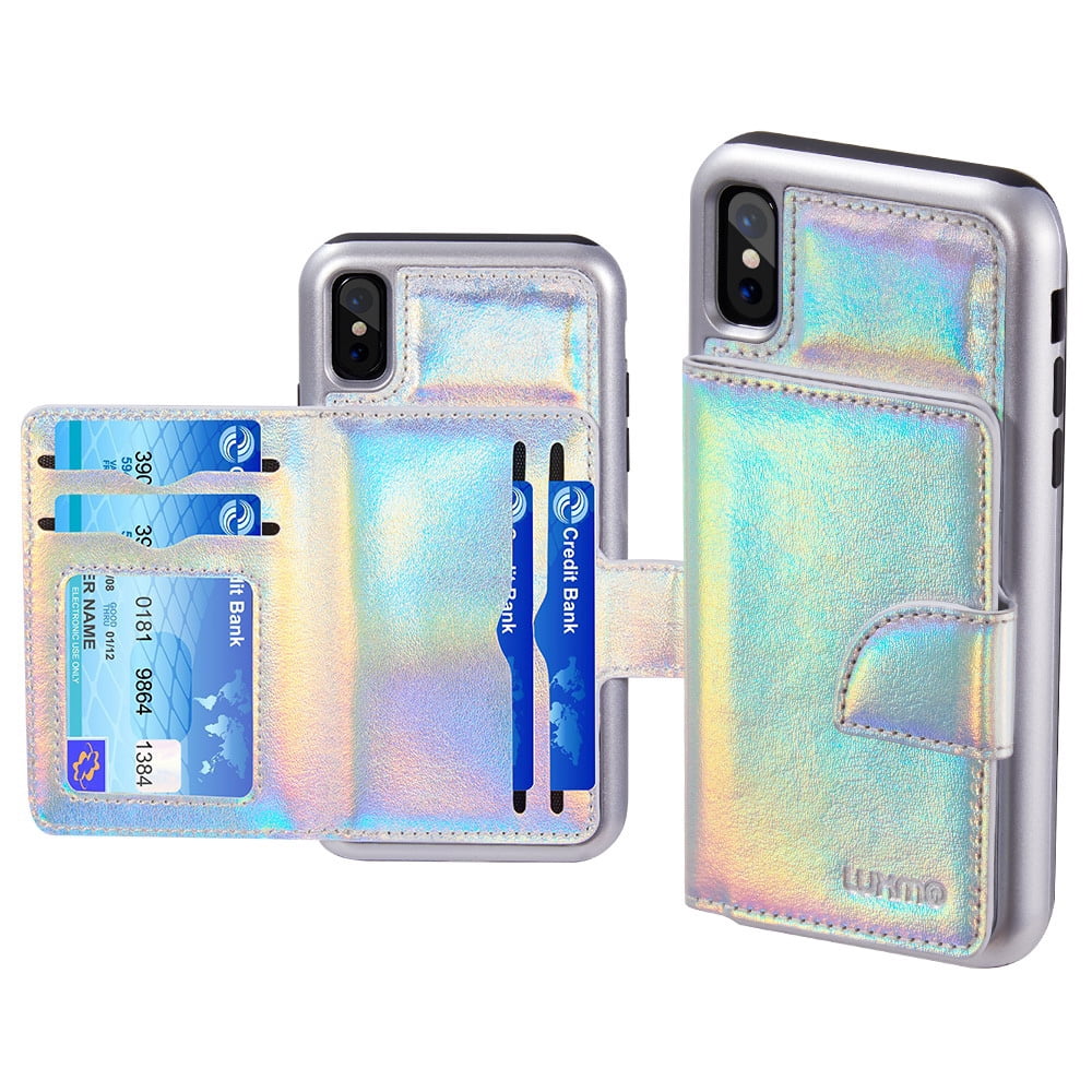 Holographic Hybrid Wallet Case for for iPhone X ,iPhone Xs