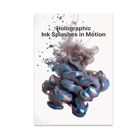 Holographic Ink Splashes in Motion - Modern Decor Enthusiast - 13x19 Poster Print
