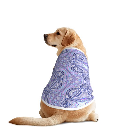 Holographic Iridescent Color Wrinkled Foil Dog T Shirts Vest for Dogs Fit - Spring, Summer, Fall Wear for Large Breed 5X-Large
