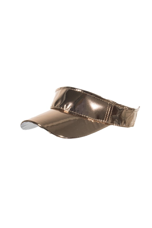 Holographic Laser PU Leather Open Top Sun Visor Hat Womens Metallic Shiny Rave Empty Top Cap Gym