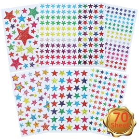 Youersen Holographic Mini Star Stickers, 8 Packs for Rewards & Classroom Use, 80 Sheets