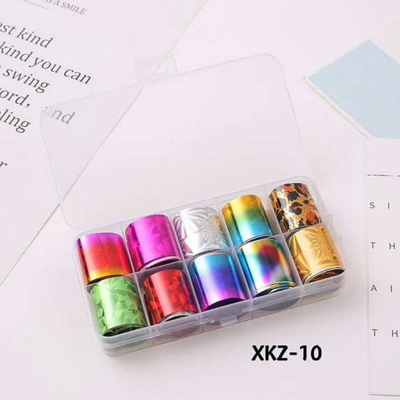 Holographic Nail Glitter Foils, 12 Colors Sparkly Ultra-Thin Aluminum Foil Nail Art Flakes Design, Laser Nail Sequins Acrylic Supplies for Women Girls Manicure Charms Decorations