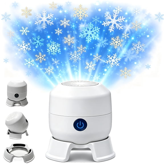 Holographic Night Light Projector, Dynamic Rotating LED Projector Light, Rechargeable 360°, Adjustable Brightness Ambient Lighting for Bedroom