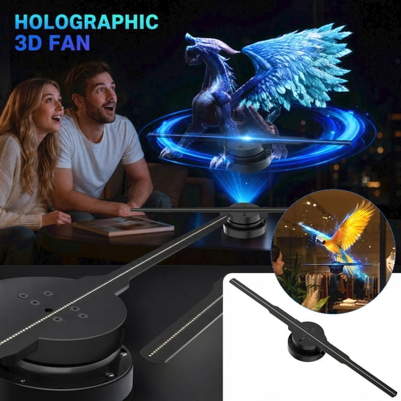 Holographic Projector with 2000X224 Resolution and Remote, 16.1 Inch, Black, for Gaming Room Decor, 3D Led Display
