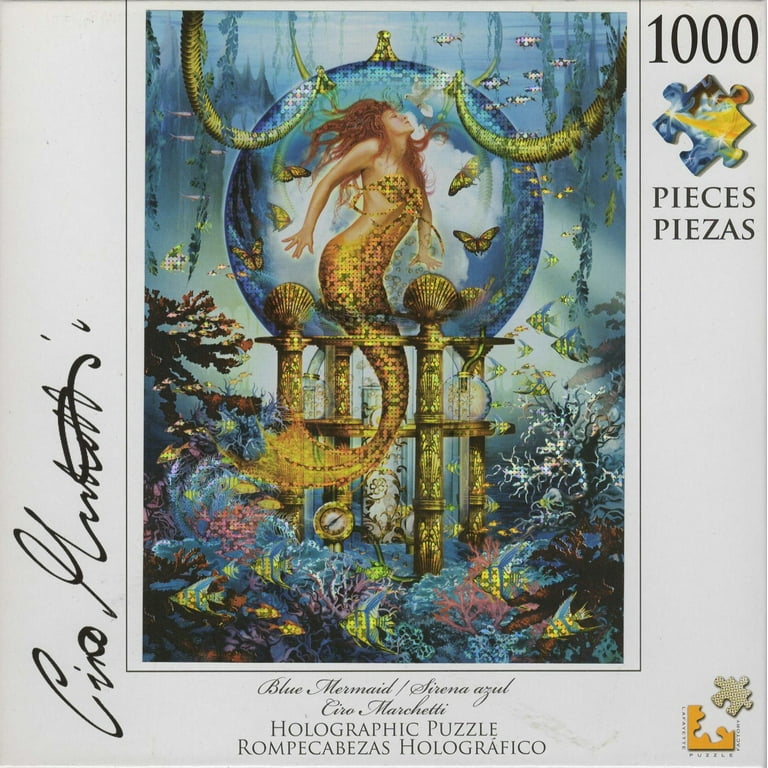 Holographic Puzzle Blue Mermaid 1000 Piece - Walmart.com
