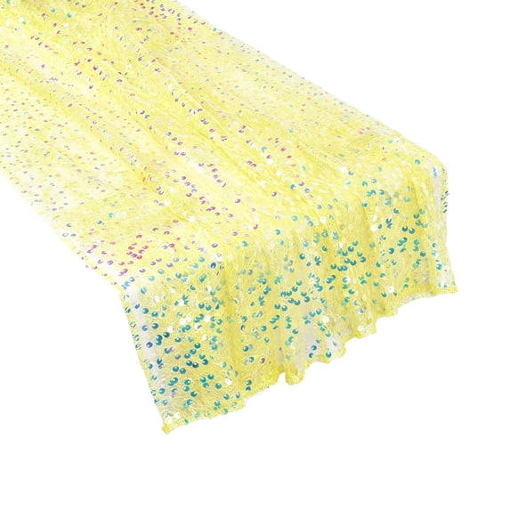 Holographic Sequin Table Runner, Sheer Glitter Mesh and Sparkly Table Decor for Birthday, Bridal Shower, Wedding Party