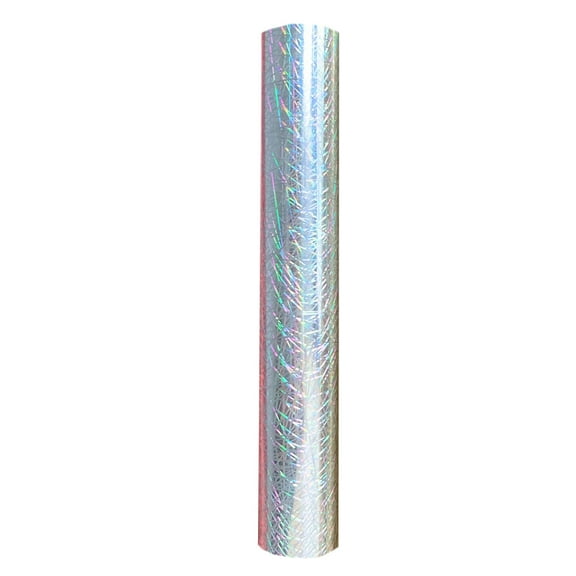 Holographic Silver Permanent Vinyl, 12" x 6FT Adhesive Vinyl Roll for Daily DIY Projects, Mug, Signs, Car Decals, Wedding Party Holographic Wall Stickers, Home Outdoor Art Decoration
