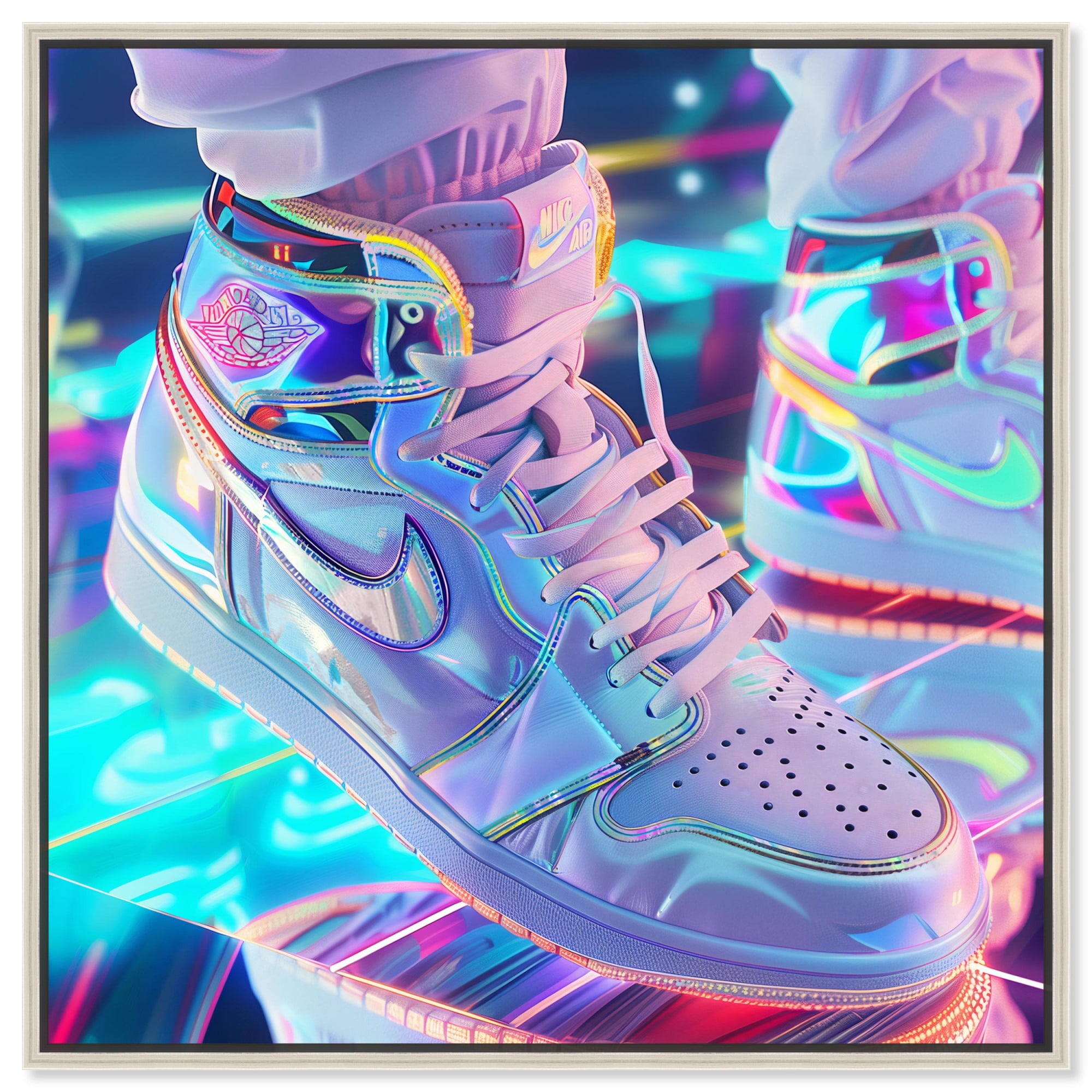 Holographic Print Canvas Shoes