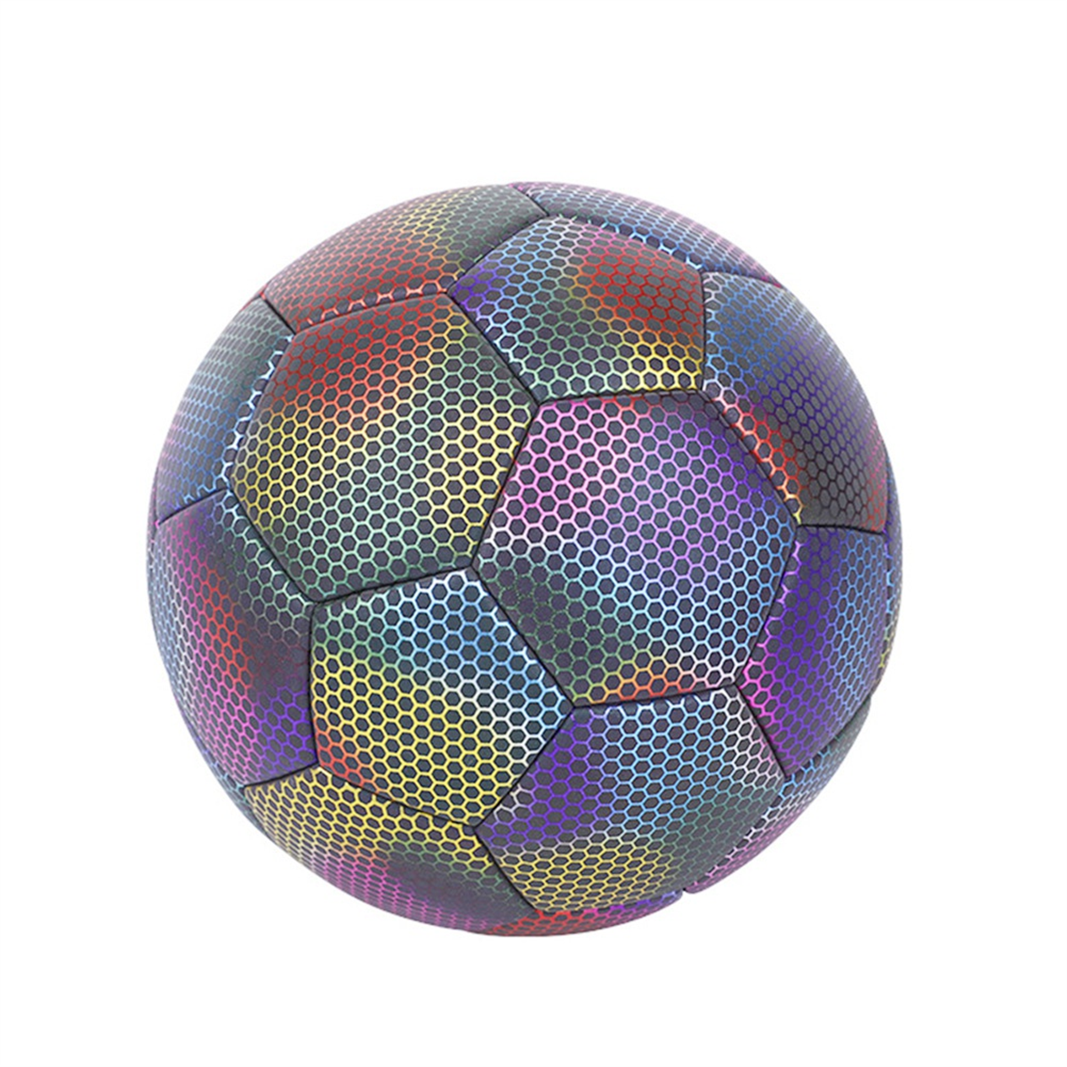 Holographic Soccer Ball - Glow in the Dark, Reflective, Size 5 - Perfect For Kids