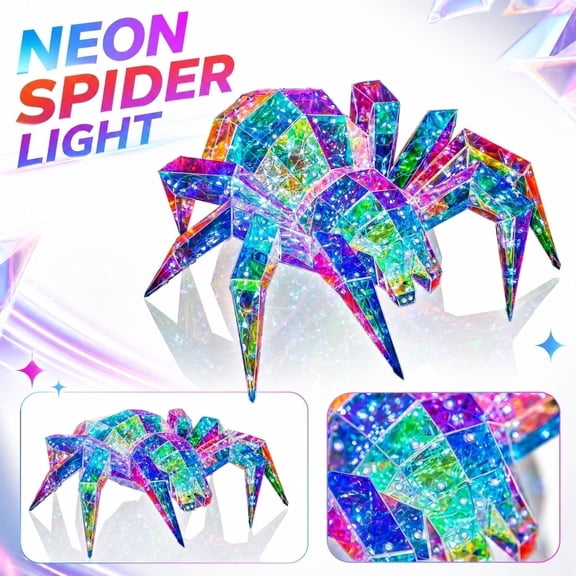 Holographic Spider Lamp Dynamic Lighting Effects for Halloween & Summerween Celebrations