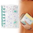 thumbnail image 1 of Holographic Star Clear A7 Binder Notebook Cover, 6 Ring Refillable Loose Leaf Mini Planner Cover, Glitter Transparent PVC Binder with Snap Closure for Cash Envelope Budgeting Scrapbooking, 1 of 7