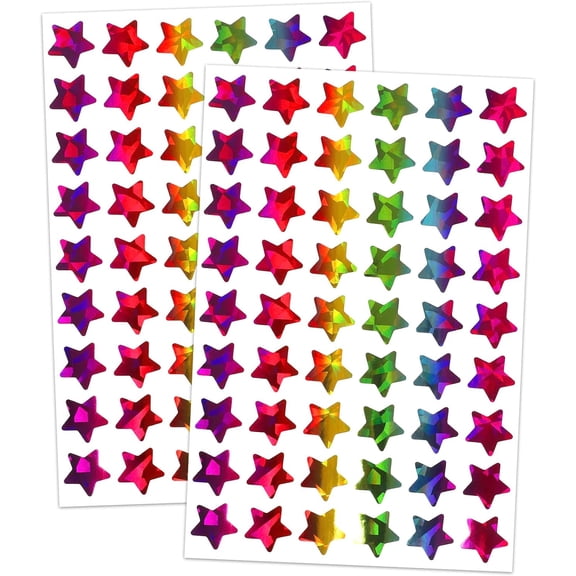Holographic Star Reward Stickers for Kids, 0.6" Rainbow Foil Star Stickers, 1620 Count Value Pack, Classroom Teacher Supplies for Behavior Charts, Student Planner, DIY Crafts