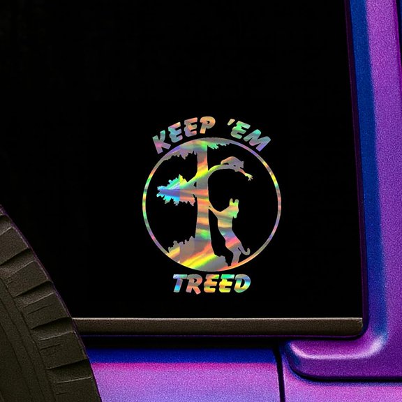 Holographic Sticker Hound Dog Treeing Wildlife Sticker Decal Cacomania