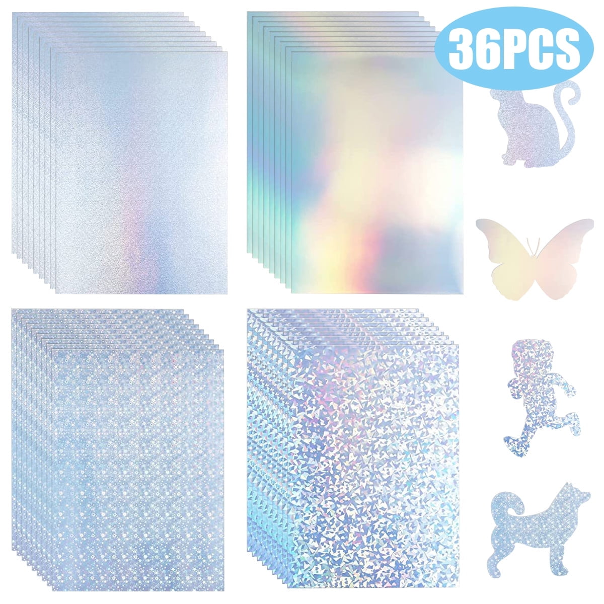 Holographic Sticker Paper Clear Printable Vinyl Sticker Paper Self-Adhesive Waterproof ...