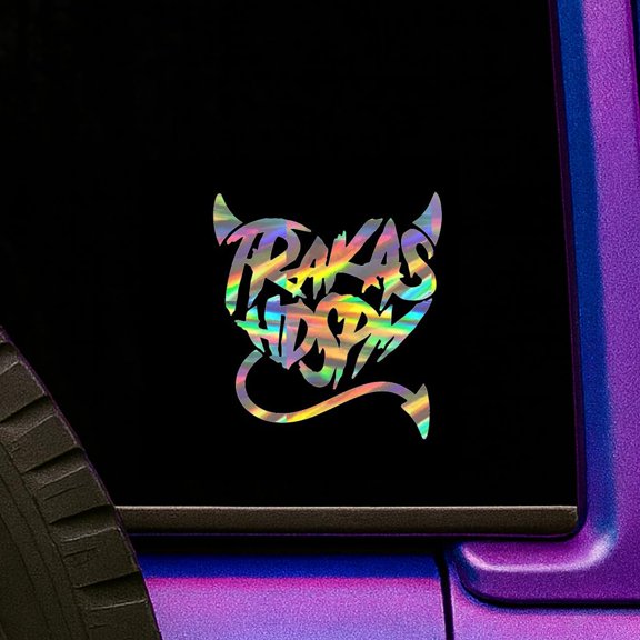 Holographic Sticker Trakas HDSPM Devil Logo Sticker Window Decal Cacomania