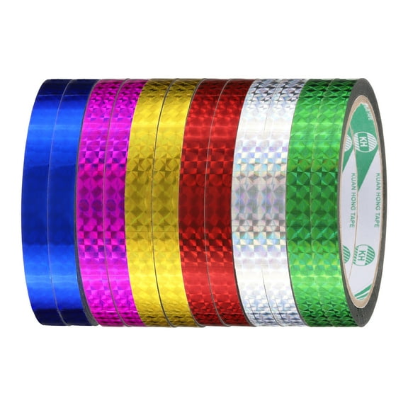 Holographic Tape,12 Rolls of Sets Reflective Prism Tape for Keep Birds Away, Craft Projects, DIY Art, Home, Daily Use.