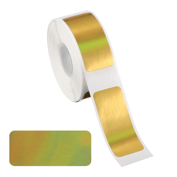 Holographic Thermal Label Stickers, 1.2x0.6" Holographic Thermal Label Self Adhesive 230 Tape/Roll for Name Tag, Gold
