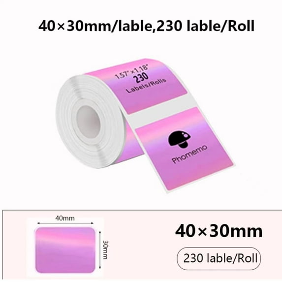 Holographic Thermal Labels Compatible with Phomemo, Munbyn, Rollo, Xprinter,Marklife for Barcode, Price Tags, Shipping & Logo Design