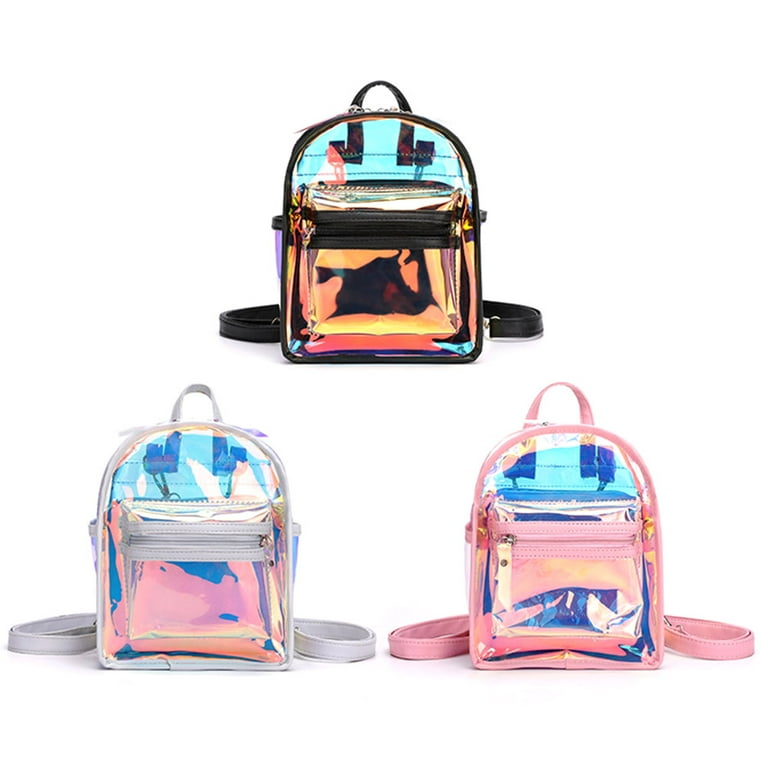 Holographic Transparent Backpack Women PVC Hologram Mini Clear - Main Image