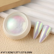 Holographic Unicorn Chrome Nail Powder 2 Bottles Aurora Rainbow Neon Mermaid Pearlescent Mirror Effect