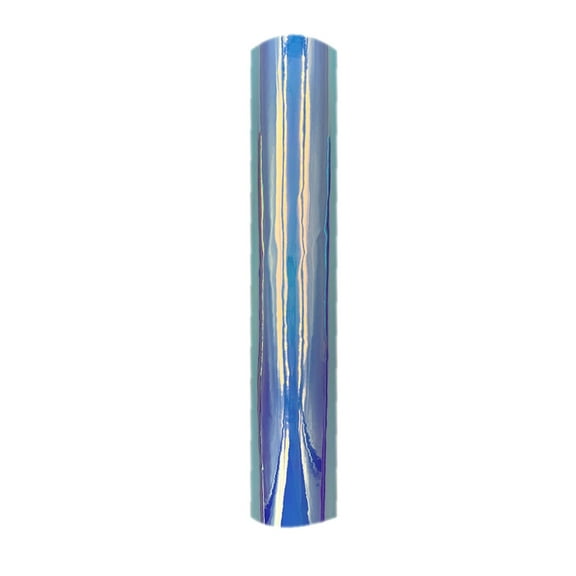 Holographic Vinyl Craft Roll, Cosmug Blue Iridescent PVC Decorative Film, Rainbow Effect Sticker Material, for Tumbler, Mug, Sign Making and DIY Projects, Blue