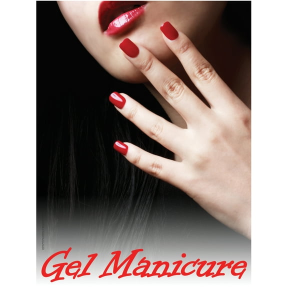 Holographic Window Decal - Gel Manicure Design (36" x 48")