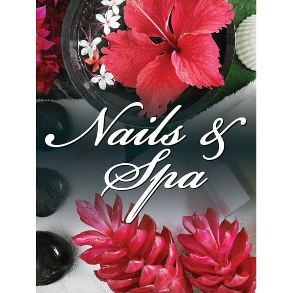 Holographic Window Decal - Naills & Spa Design (36" x 48")