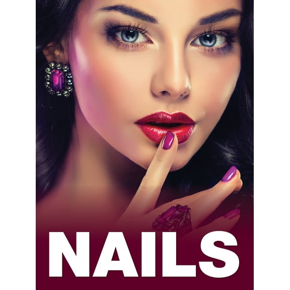 Holographic Window Decal - Nails Design (24" x 36")