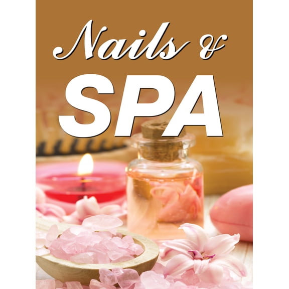 Holographic Window Decal - Nails & Spa Design (24" x 36")