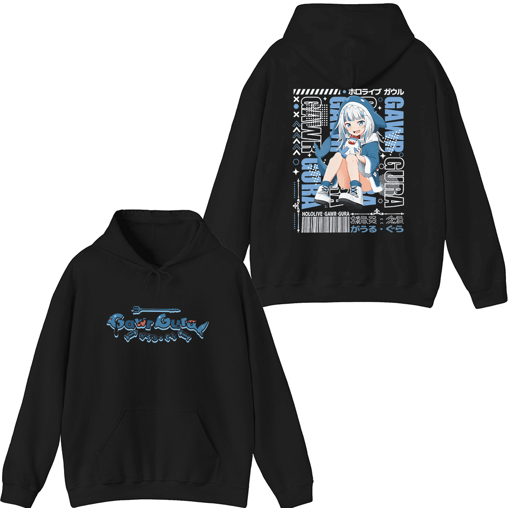 Hololive Gawr Gura Merch Anime Hoodie Printed Hoodies Men Women