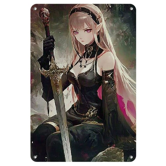 Hololive Mori Calliope Anime Metal Poster, 8x12 Inch Tin Sign, Frameless Wall Art, Home Decor