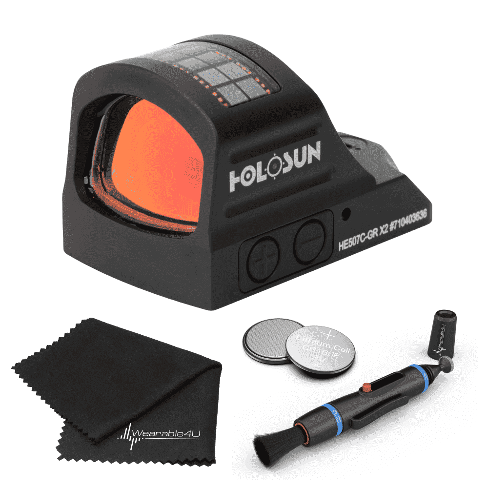 Holosun HE507C-GR-X2 Elite Green Dot with Lens Cleaning Pen and Extra Battery and Lens Cleaning Cloth Bundle