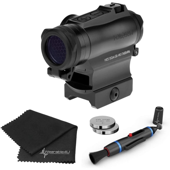 Holosun HE515GM-GR Elite Green LED Circle Sight with Wearable4U Lens Cleaning Pen and Lens Cleaning Cloth