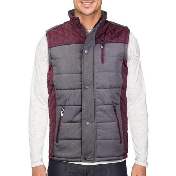 Holstark Men's Zip Up Insulated Fleece Lined Two Tone Vest