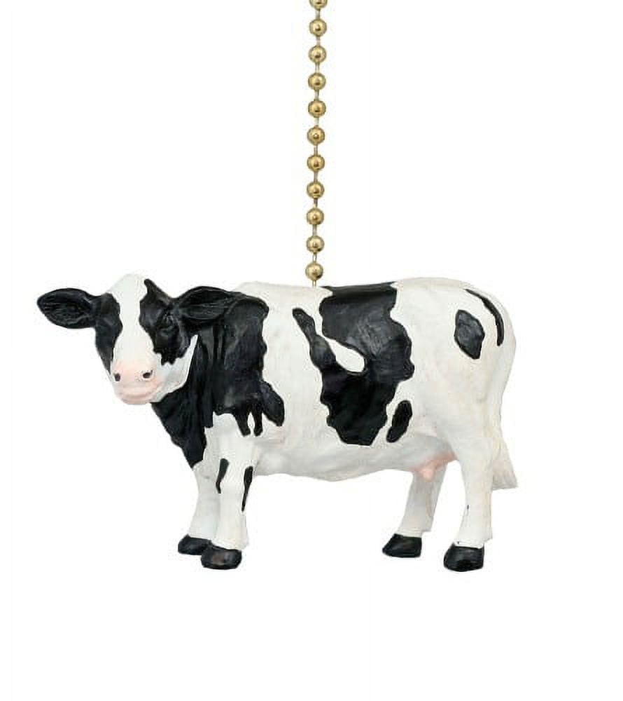 Holstein Cow Resin Ceiling Fan Pull with 18k Gold-Plated Chain