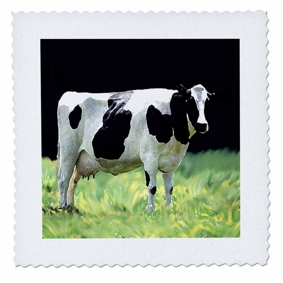 3dRose, Holstein Cow, 10x10 inch quilt square