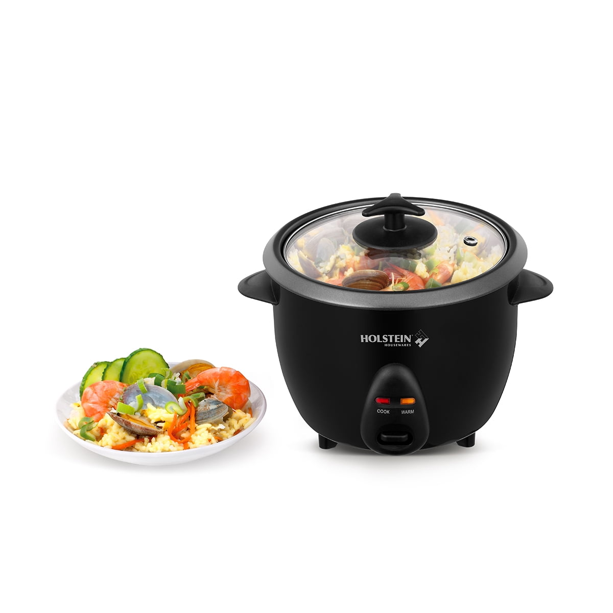 Holstein Housewares Electric 5-Cup Rice Cooker, Black - Automatic Warm ...