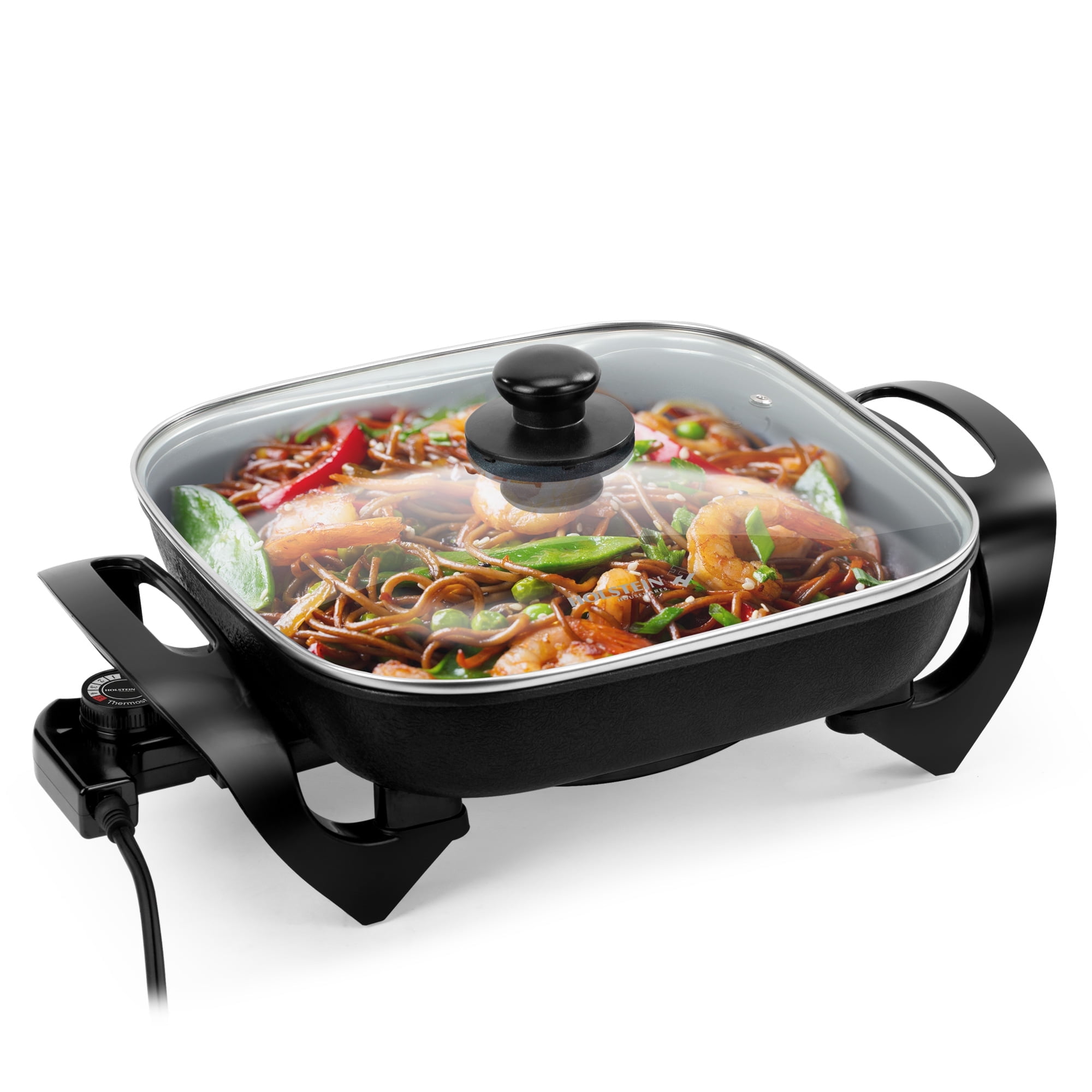 Holstein Housewares 12-Inch Electric Skillet and Frying Pan with Glass Lid