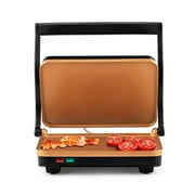Holstein Housewares 2 Slice Non Stick Griddle, Black/Copper - Convenient and User Friendly for Optimal Cooking