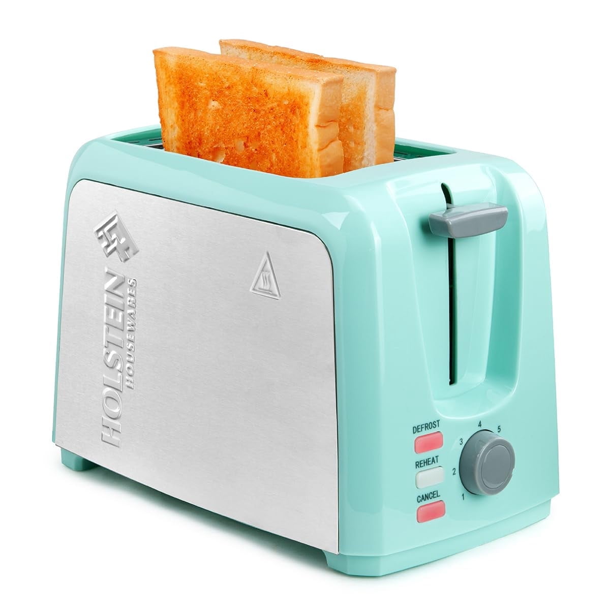 Holstein Housewares 2-Slice Toaster Mint with Defrost and Reheat Function