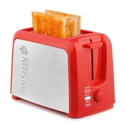 Holstein Housewares 2-Slice Toaster with Defrost and Reheat Function, Red