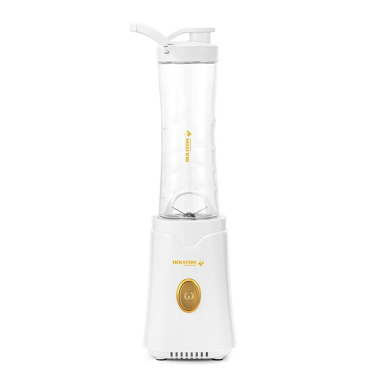 Holstein Housewares 250W 2-Speed Hand Blender, White/Gold - Ideal for  On-The-Go Smoothies, Shakes, and Protein Drinks