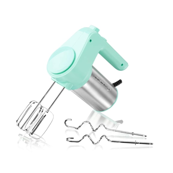 Holstein Housewares - 250W 6 Speed Hand Mixer Maker, Mint - User Friendly One-Touch Operation