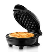 Holstein Housewares Personal/Mini Waffle Maker, Non-Stick Coating, Black - 4-inch Waffles in Minutes