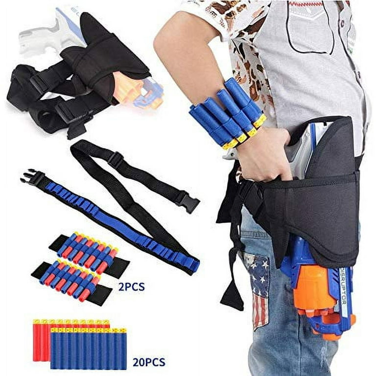 Fury Strike Holster Belt Kit for Nerf N-Strike Elite Series - Accessories Includes Holster Waist Bag, Bandolier Sling Strap, 2 Pcs Wrist Ammo Holder, & 20