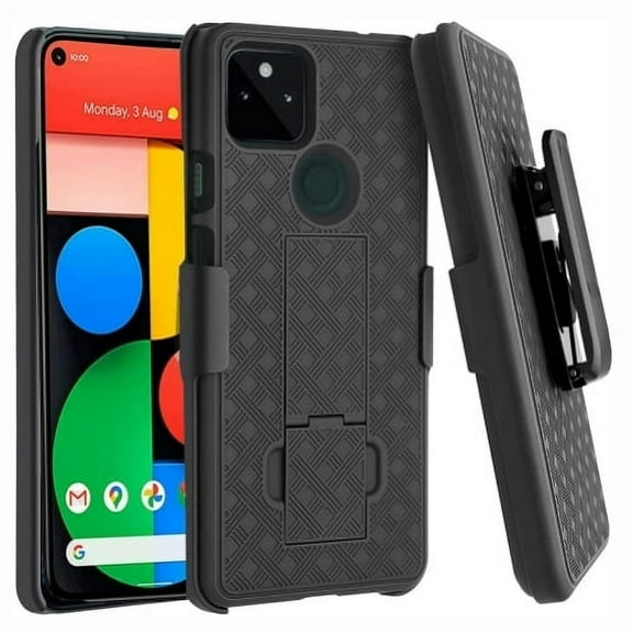 Holster Case Belt Clip for Google Pixel 5a 5G Phones - Swivel Cover Kickstand Armor Combo for Google Pixel 5a 5G Models