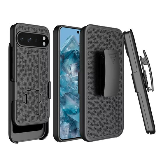 Holster Case Belt Clip for Google Pixel 9 Pro XL - Swivel Cover Kickstand Armor Combo Drop-Proof for Pixel 9 Pro XL