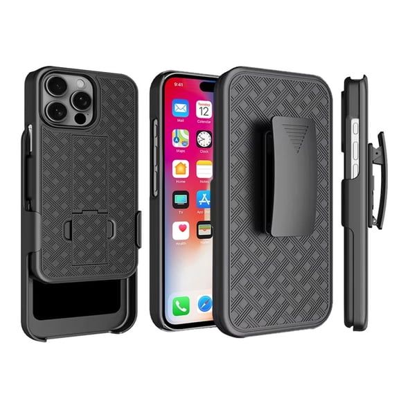 Holster Case Belt Clip for iPhone 16 Pro - Swivel Cover Kickstand Armor Combo for iPhone 16 Pro